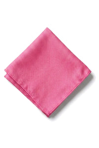 Herrslips med ficka, fyrkantig set, formell enfärgad slips - fuchsia