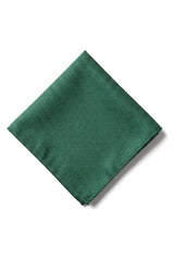 Herrslips med ficka, fyrkantig set, formell enfärgad slips - Grön