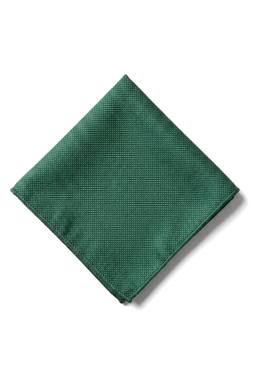 Herrslips med ficka, fyrkantig set, formell enfärgad slips - Grön