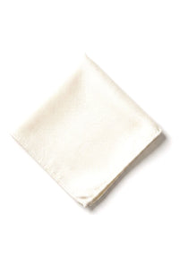 Herrslips med ficka, fyrkantig set, formell enfärgad slips - Elfenben