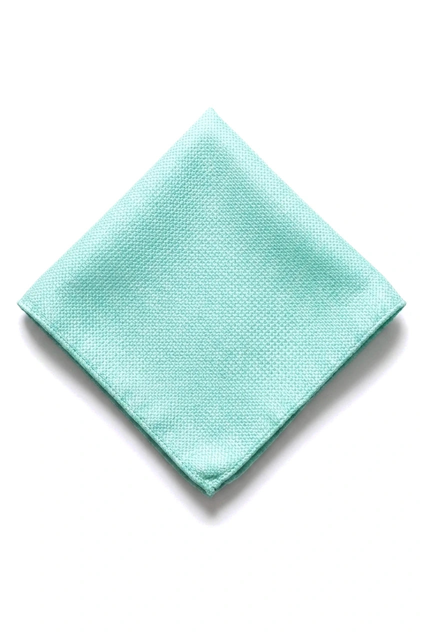 Herrslips med ficka, fyrkantig set, formell enfärgad slips - Mintgrön