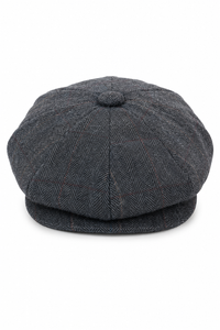 Herrkeps i tweed med rutor och Peaky Blinders-motiv