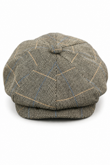 Herrkeps i tweed med rutor och Peaky Blinders-motiv