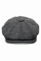 Herrkeps i tweed med rutor och Peaky Blinders-motiv