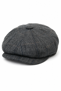 Herrkeps i tweed med rutor och Peaky Blinders-motiv