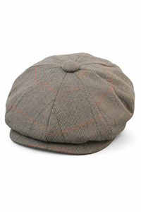 Herrkeps i tweed med rutor och Peaky Blinders-motiv