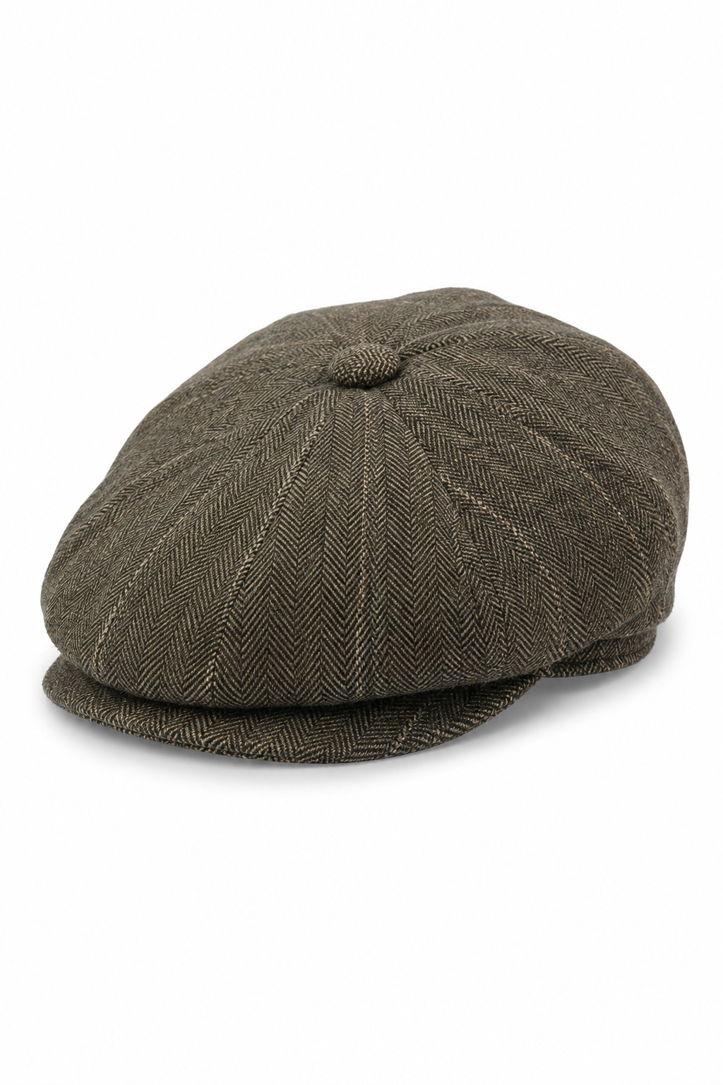 Herrkeps i tweed med rutor och Peaky Blinders-motiv