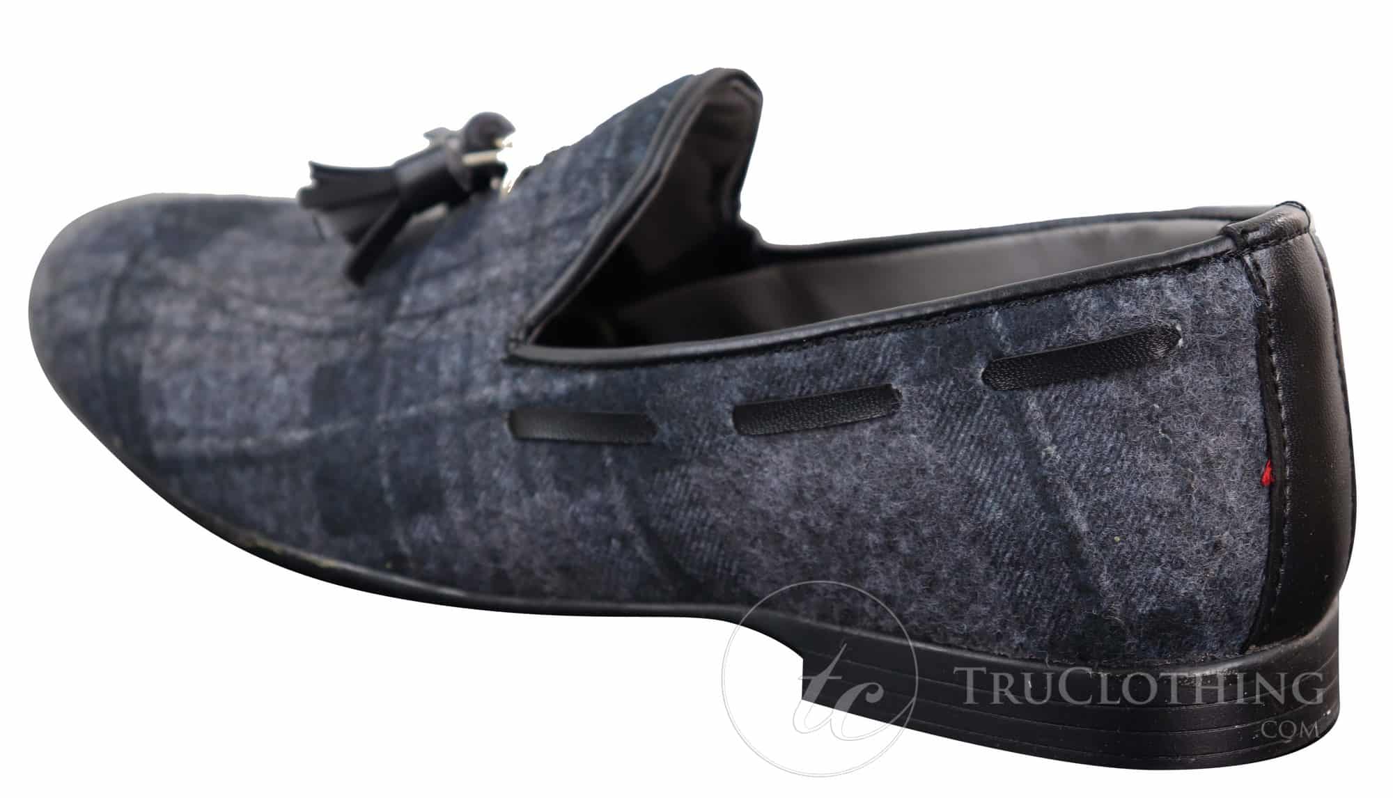 Herrskor med tweedrutiga tofsar