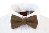 Herrfluga i tweed med fiskbensmönster, texturerad Marc Darcy, vintage, retro, brun, Nelson