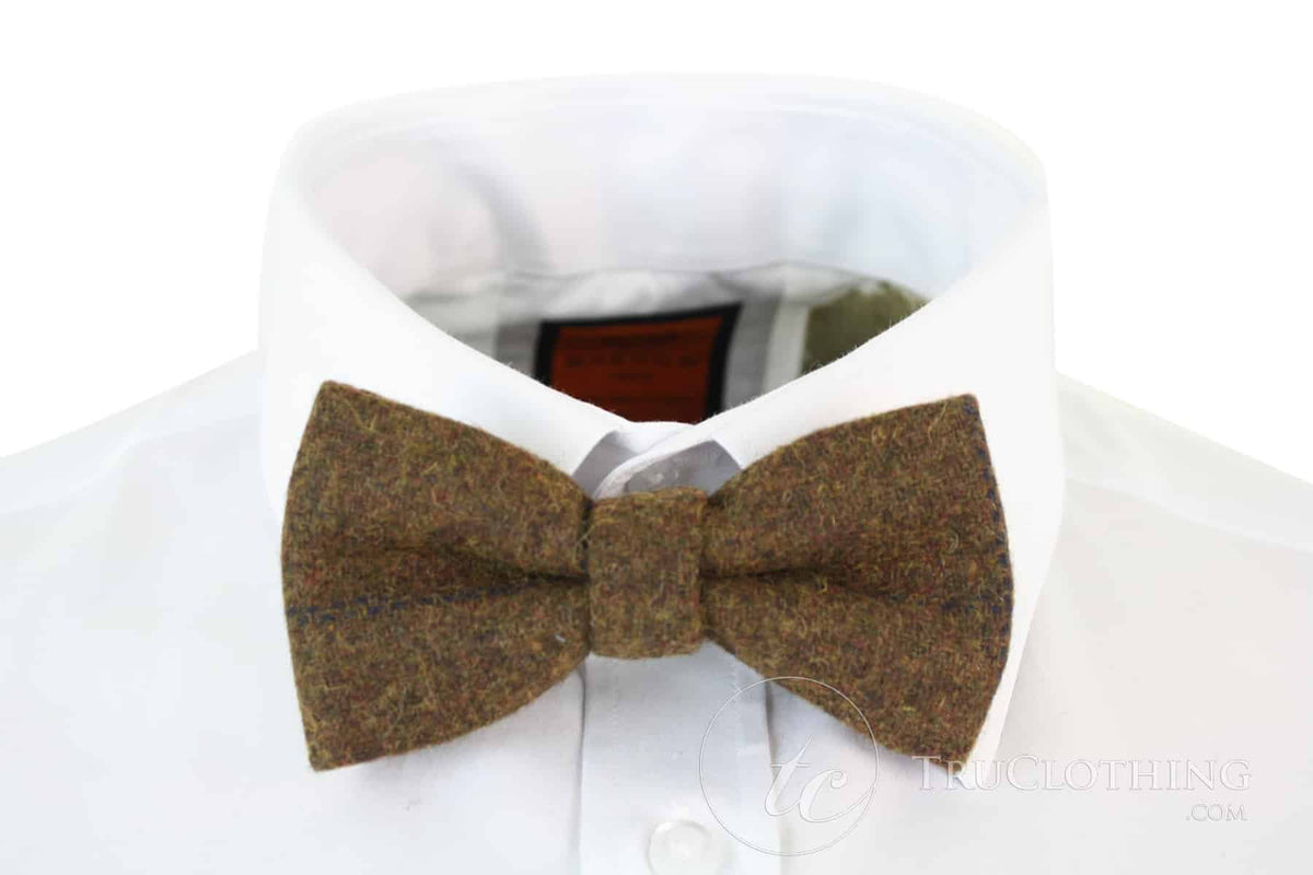 Herrfluga i tweed med fiskbensmönster, texturerad Marc Darcy, vintage, retro, brun, Nelson