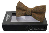 Herrfluga i tweed med fiskbensmönster, texturerad Marc Darcy, vintage, retro, brun, Nelson