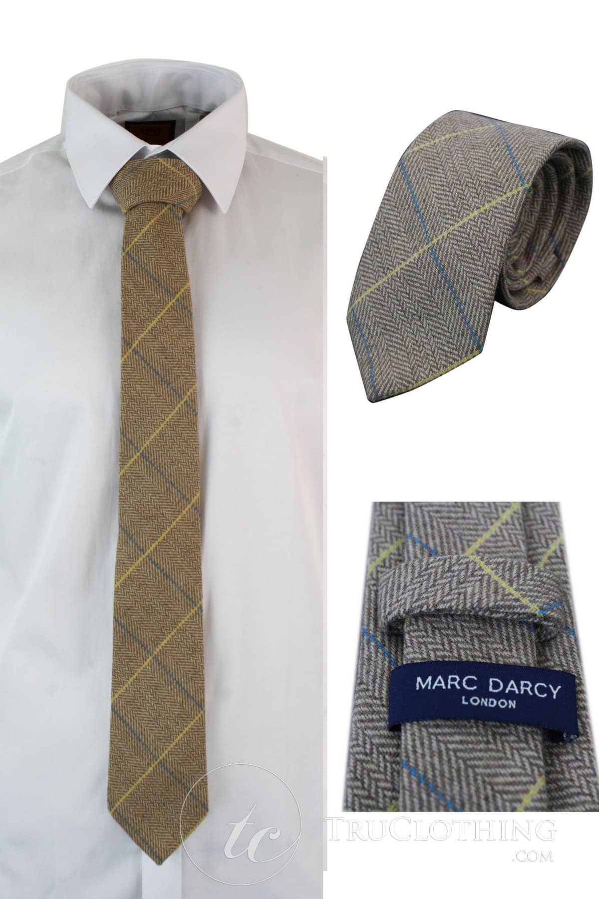 Marc Darcy Herrslips i tweed med fiskbensmönster och textur, klassisk vintage retro, DX7