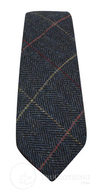 Herrslips i tweed med fiskbensmönster, Marc Darcy, klassisk vintage, retro, Eton, marinblå