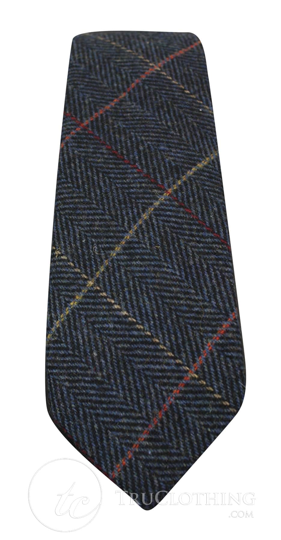 Herrslips i tweed med fiskbensmönster, Marc Darcy, klassisk vintage, retro, Eton, marinblå