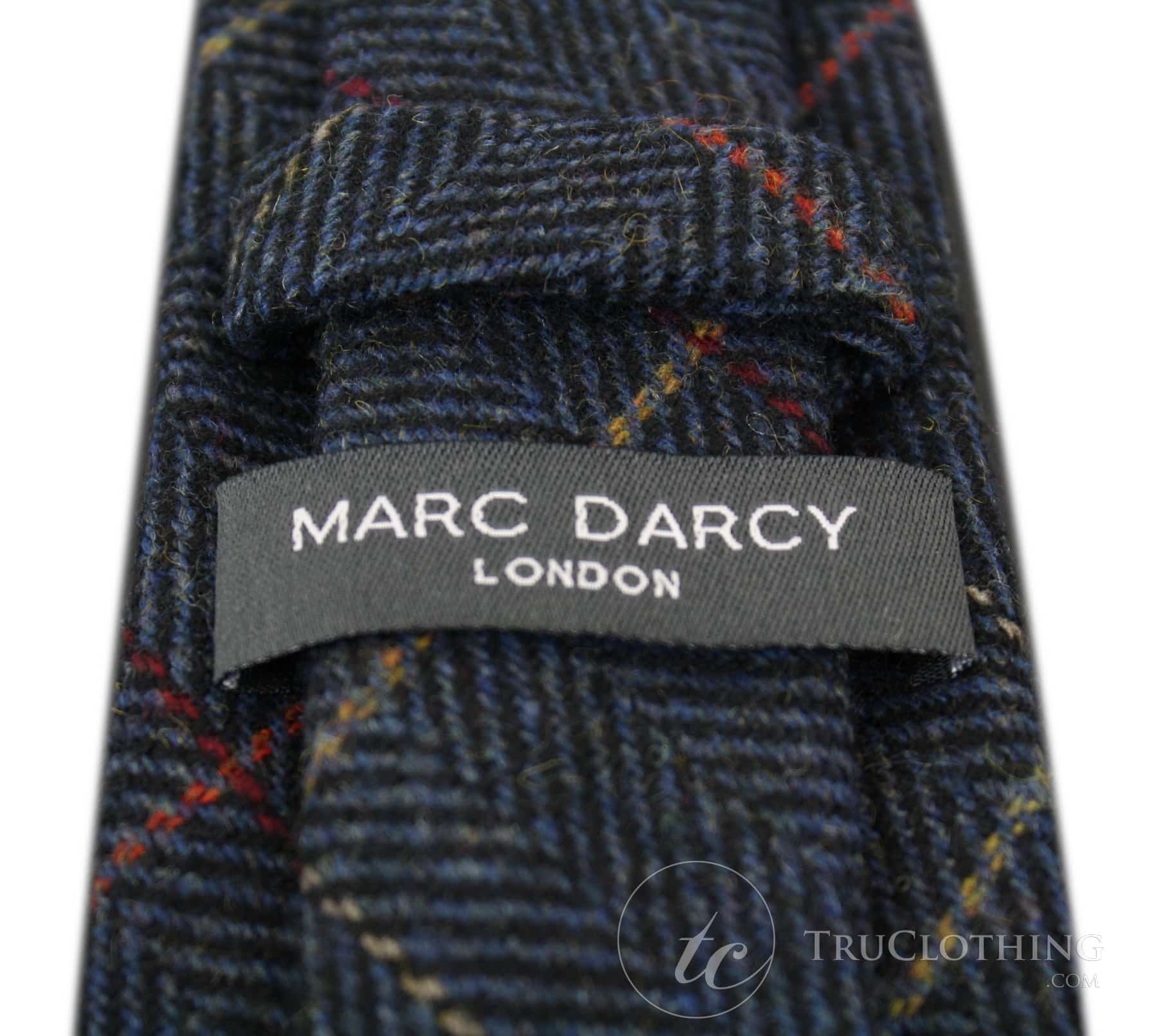 Herrslips i tweed med fiskbensmönster, Marc Darcy, klassisk vintage, retro, Eton, marinblå