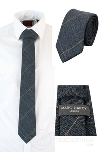 Herrslips i tweed med fiskbensmönster, texturerad Marc Darcy, klassisk vintage, retro, Scottblå