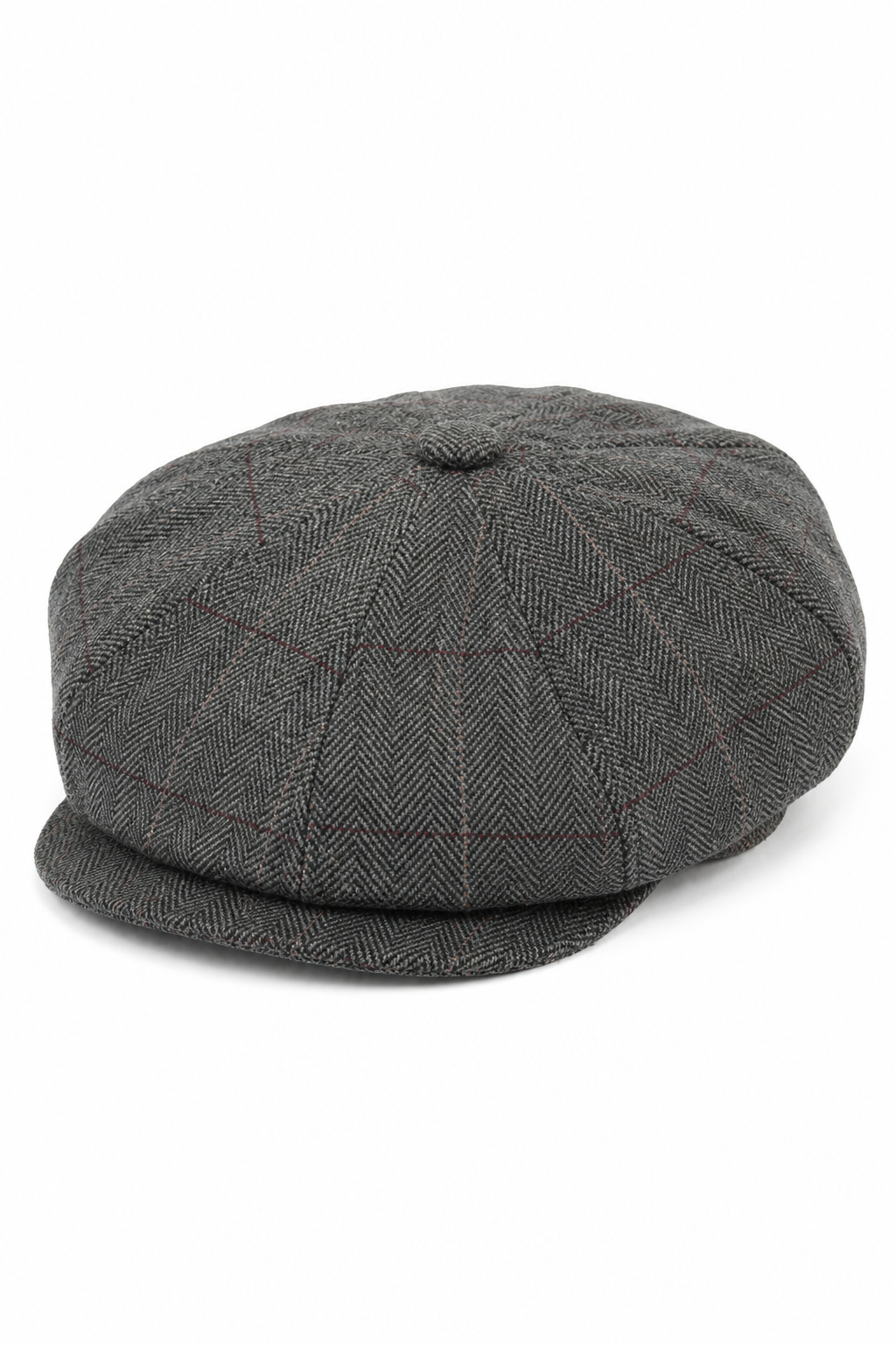 Herrhatt i vintage-tweed med Peaky Blinders-motiv