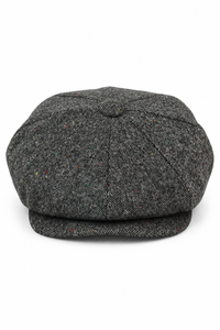 Herrhatt i vintage-tweed med Peaky Blinders-motiv