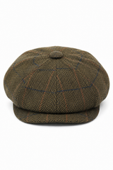 Herrhatt i vintage-tweed med Peaky Blinders-motiv