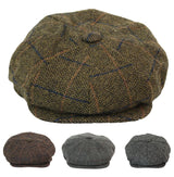Herrhatt i vintage-tweed med Peaky Blinders-motiv