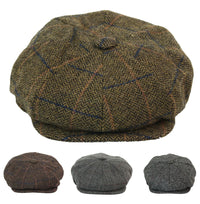 Herrhatt i vintage-tweed med Peaky Blinders-motiv