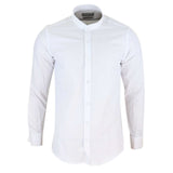 Vit Nehru-krageskjorta för män + avtagbar krage