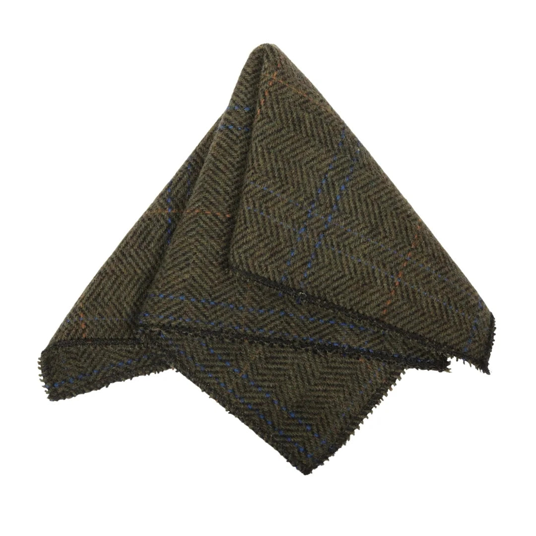 Herrslips i ullblandning med fiskbensmönster och rutig tweed – Olivgrön