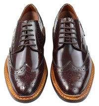 Herr Oxford Brogue Skor Snörade Läder Goodyear Randsydda Bruna Vinröd