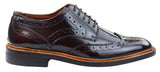 Herr Oxford Brogue Skor Snörade Läder Goodyear Randsydda Bruna Vinröd
