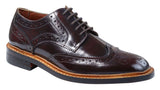 Herr Oxford Brogue Skor Snörade Läder Goodyear Randsydda Bruna Vinröd