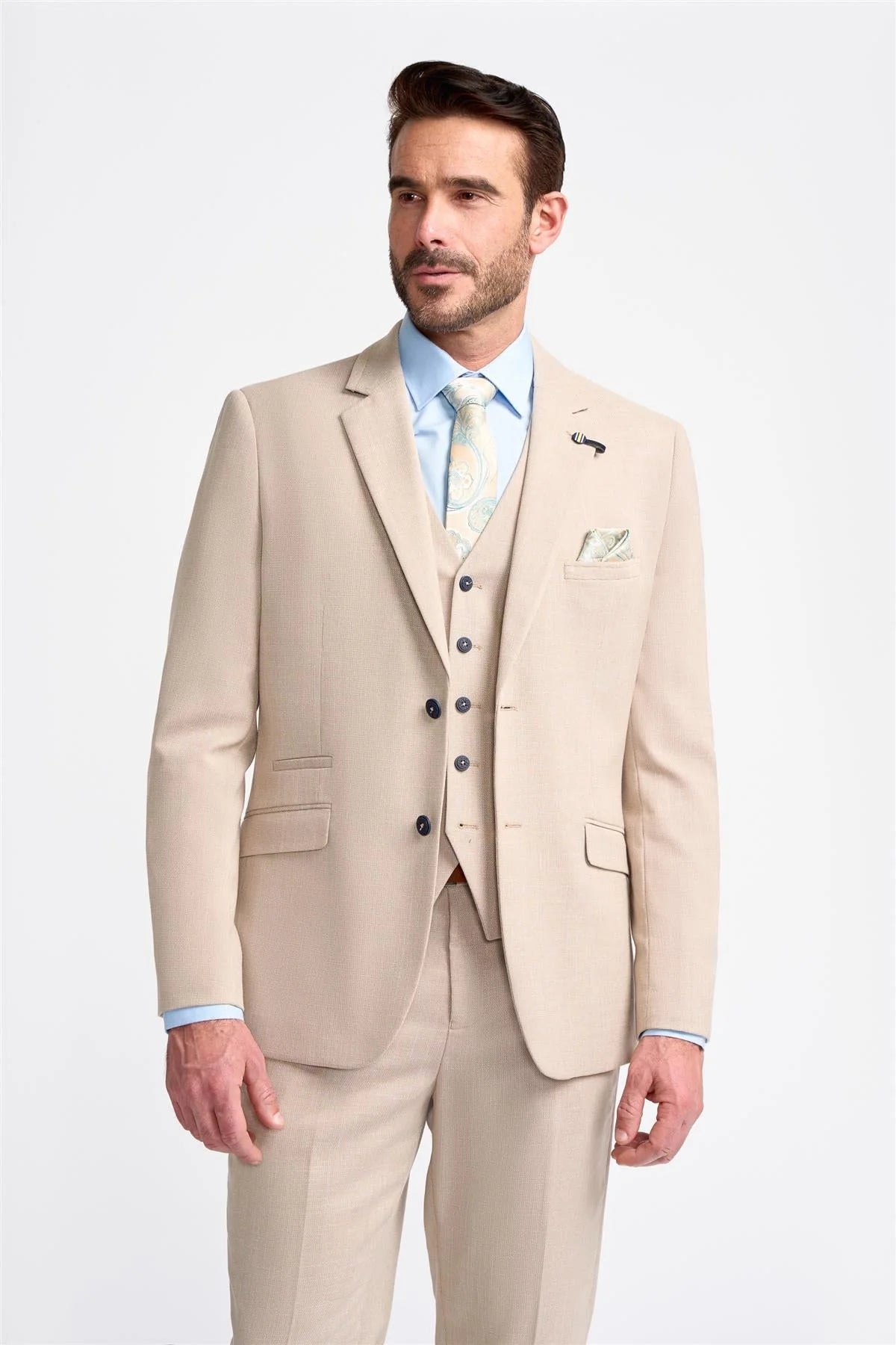Miami - Beige bröllopskavaj för herrar