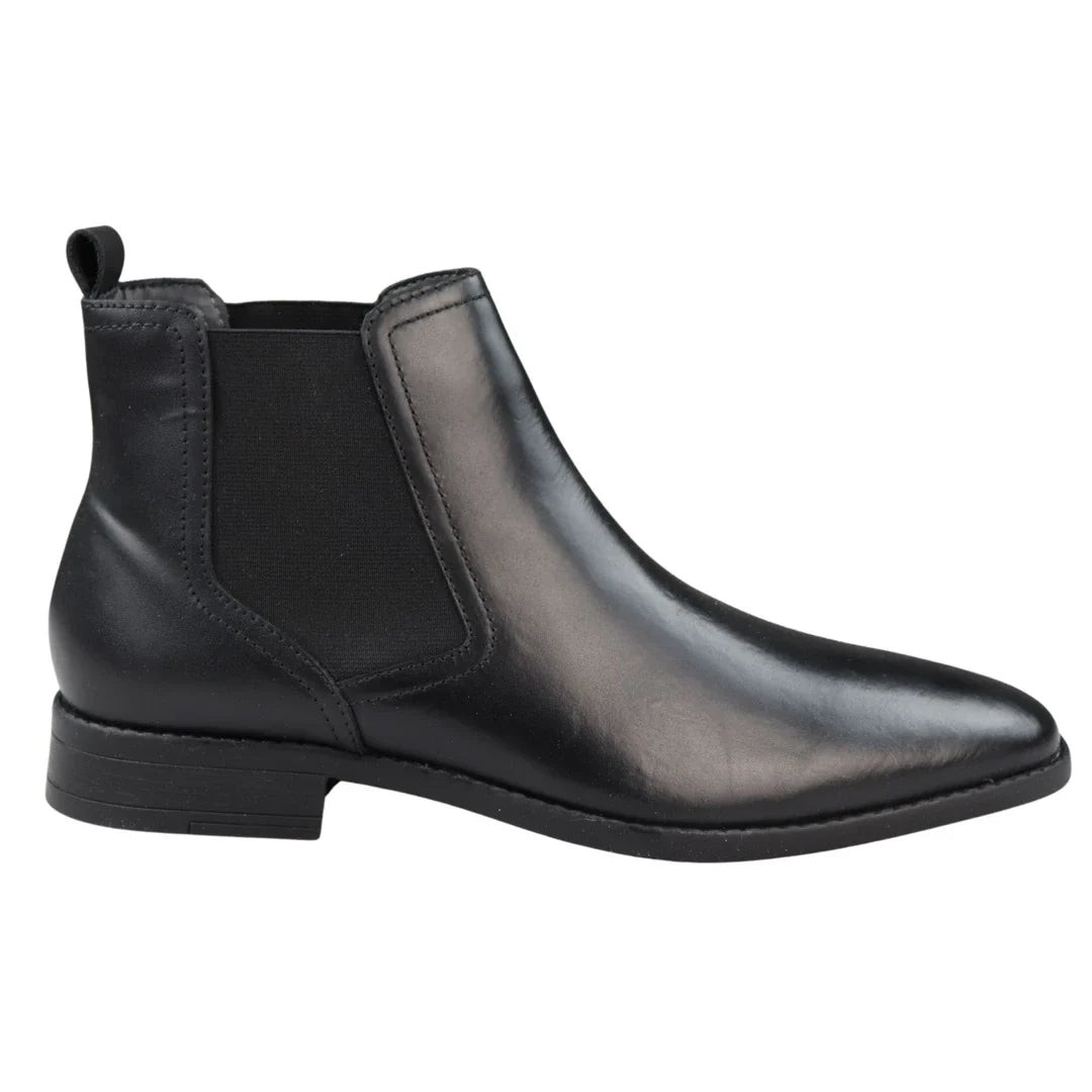 Svarta slip-on Chelsea-stövlar i äkta läder för män, smarta och casual