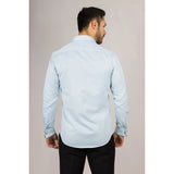 Herrgrön oxfordskjorta med dubbel manschett