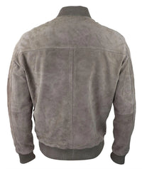 Herr Äkta Mocka Bomberjacka Läder Casual Varsity Vintage Smart Casual Beige