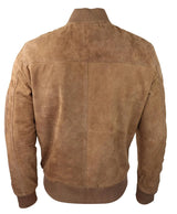 Herr Äkta Mocka Bomberjacka Läder Casual Varsity Vintage Smart Casual Brun