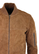 Herr Äkta Mocka Bomberjacka Läder Casual Varsity Vintage Smart Casual Brun