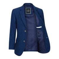 Pojkar 3-delad kostym i ull blå tweed vintage 1920-tals klassisk väst med fyra fickor