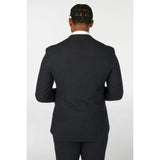 Oscar - Marinblå herrkavaj i tweed i ullblandning