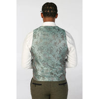 Oscar - Herrkostym i olivgrön ullblandning i tweed, 3 delar