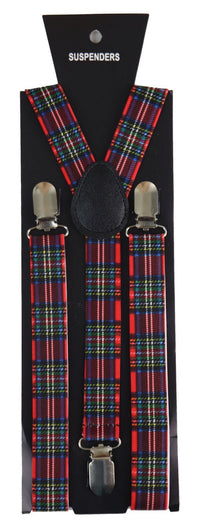 Randiga klassiska byxhängslen för män