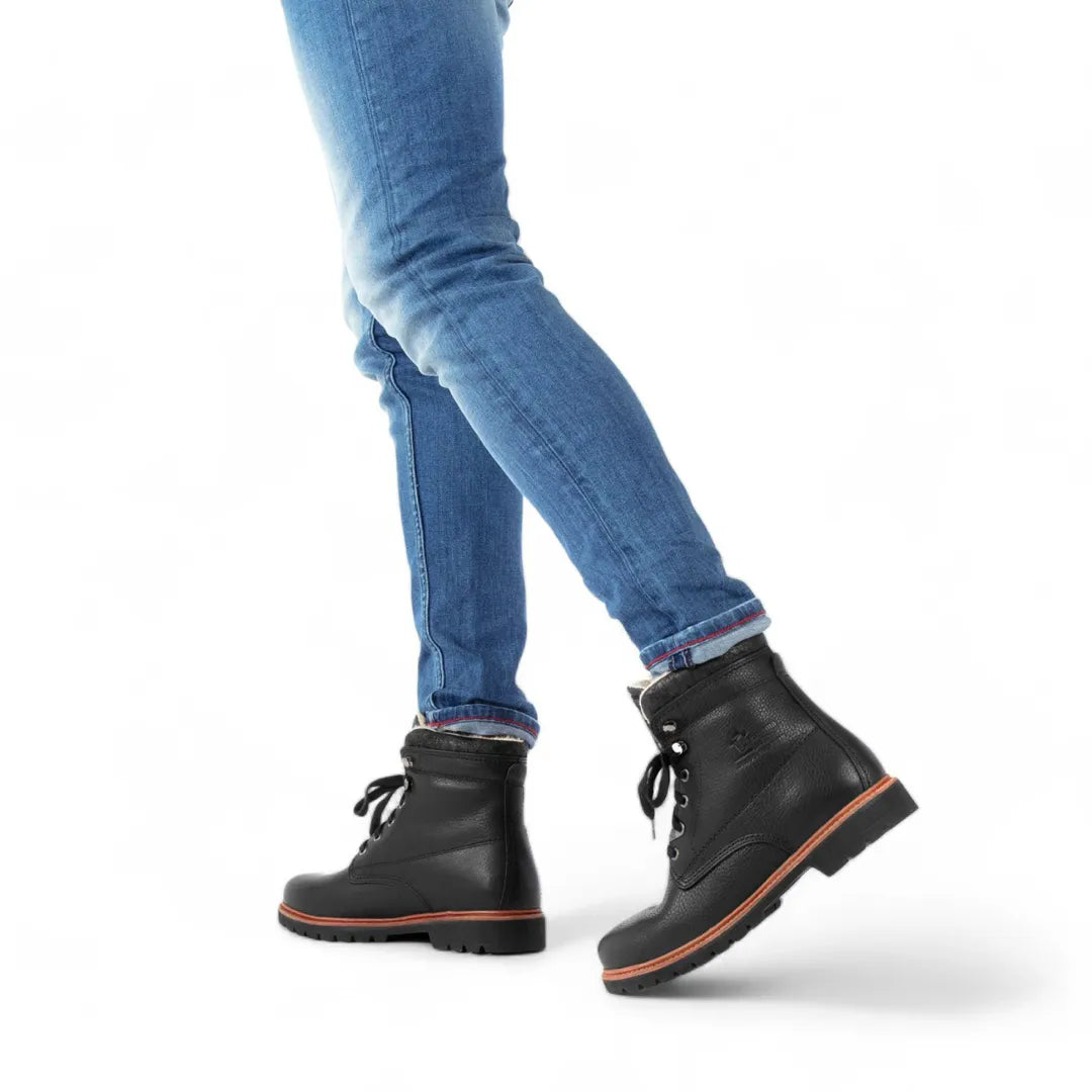 P03 Aviator - Herr Svarta Läderkängor