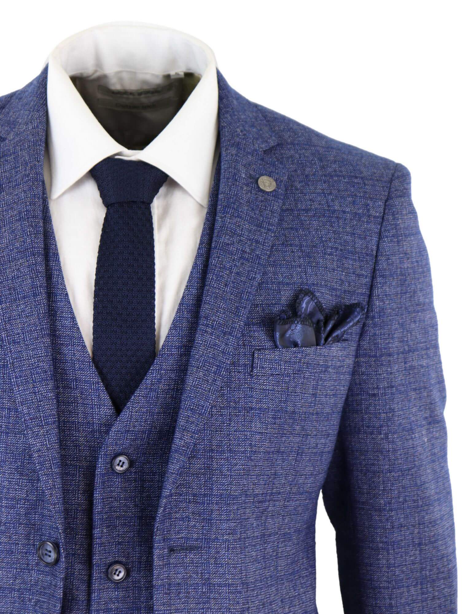 Herrfickur i tweed med 3 delar och rutig kostym, skräddarsydd passform, Peaky Blinders
