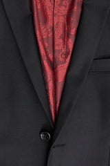 Paul Andrew Parker - Herr 3-delad svart skräddarsydd kostym med klassisk dörr, sörjande begravning