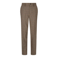 Pojkar 3-delad brun kostym i tweed, rutig vintage-stil, skräddarsydd passform, 1920-tal