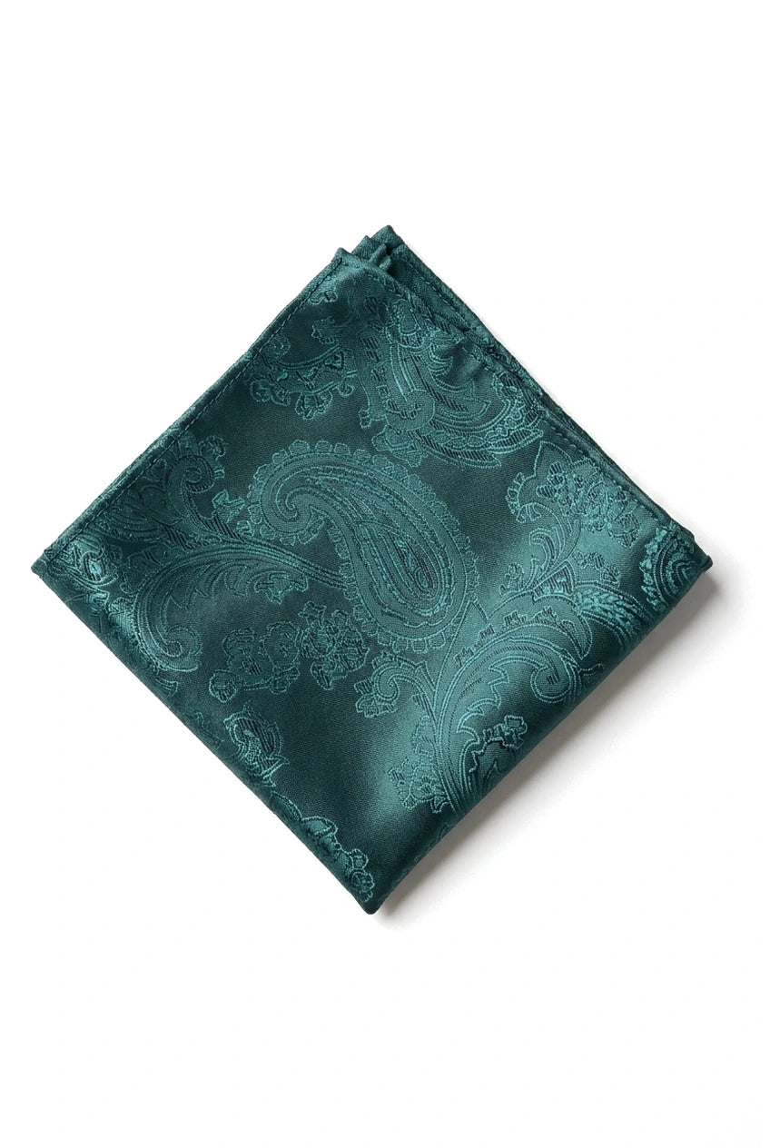 Paisleyhalsad Grön Slips Presentset Näsduk Manschettknappar Blommig Satin