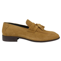 Herr Slip On Loafers Bruna Tofsar Äkta Mocka Smart Casual Klänning Klassisk Bil