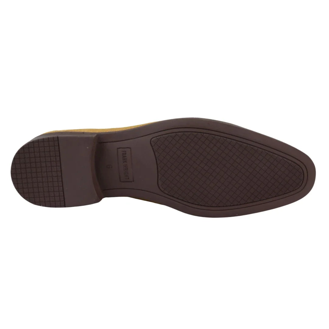 Herr Slip On Loafers Bruna Tofsar Äkta Mocka Smart Casual Klänning Klassisk Bil