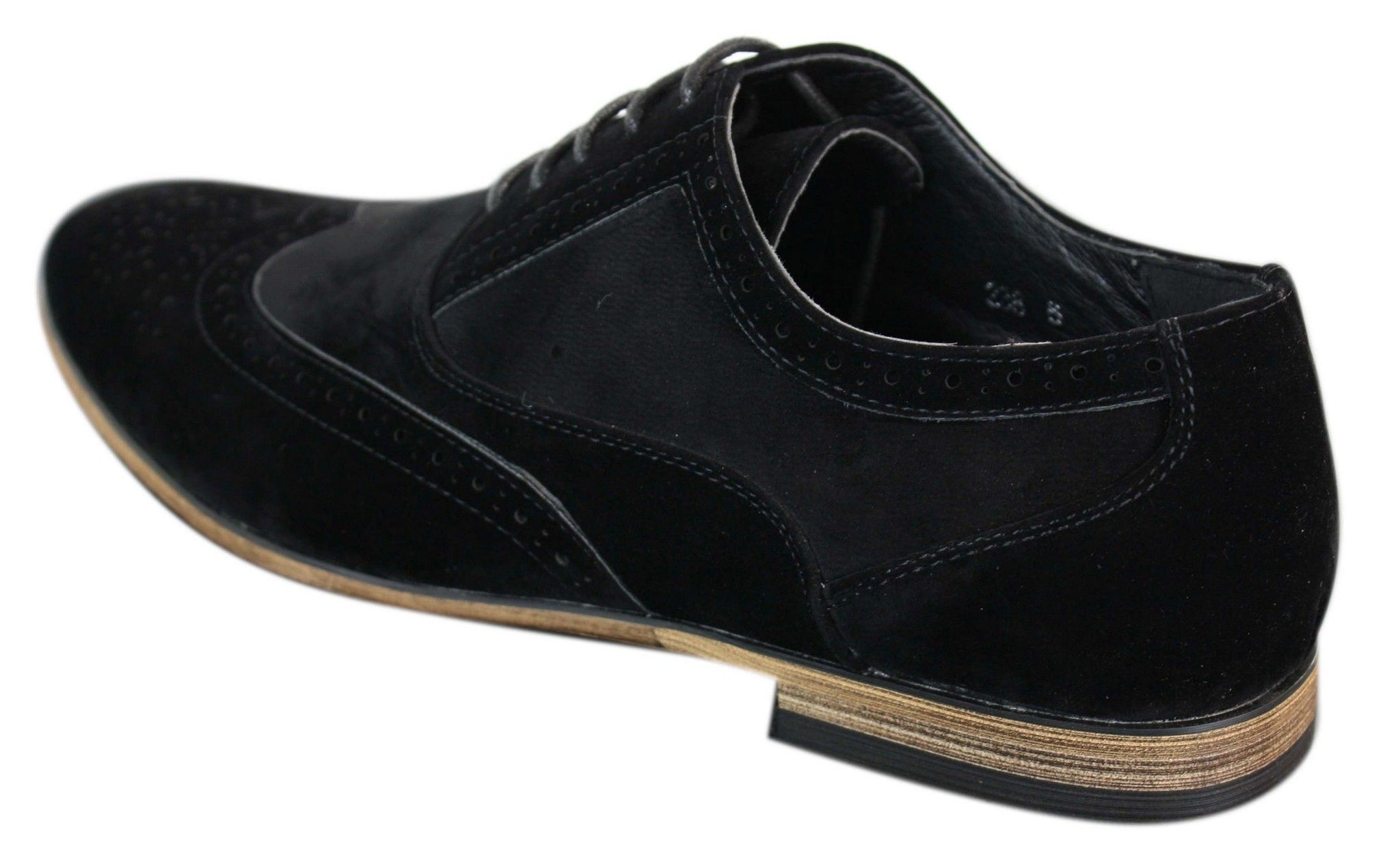 Patron 238 Herr Mocka Läder Brogues Smart Casual Röd Brun Marinblå Svarta Snörskor Retro