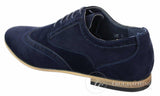 Patron 238 Herr Mocka Läder Brogues Smart Casual Röd Brun Marinblå Svarta Snörskor Retro