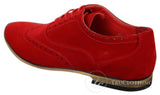 Patron 238 Herr Mocka Läder Brogues Smart Casual Röd Brun Marinblå Svarta Snörskor Retro
